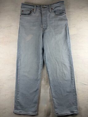 Levi’s Ribcage Straight Ankle Jeans Light Wash Women 27 High Rise